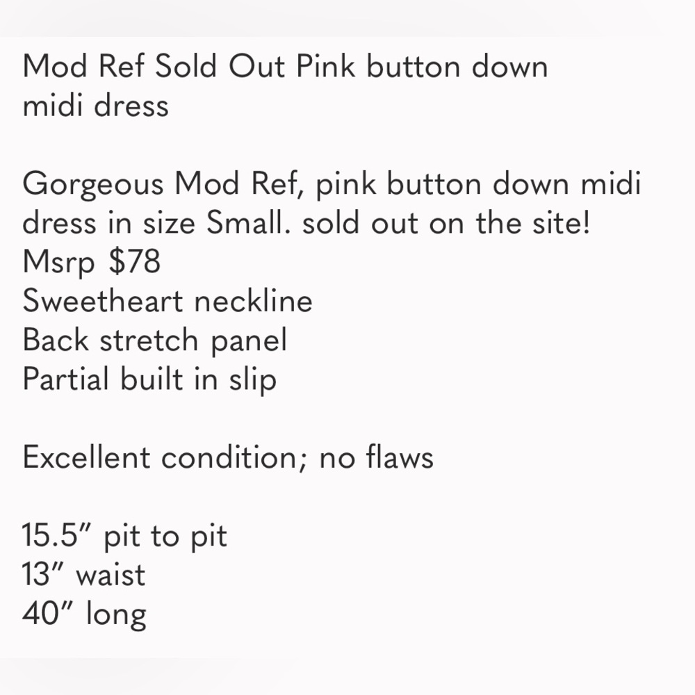 Mod Ref Button Front Midi Dress – Small - Picture 11 of 11
